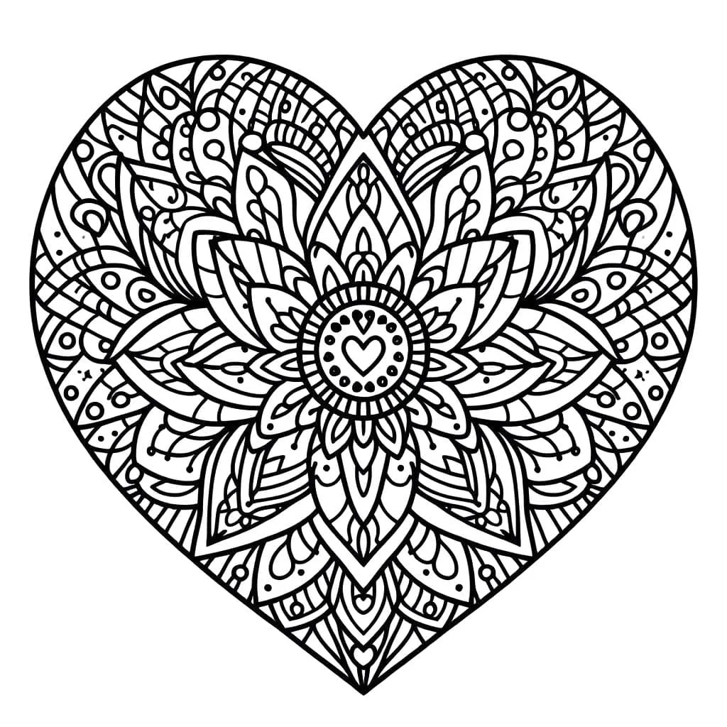 Mandalas Cœur 104